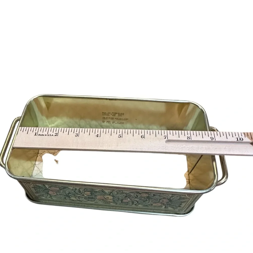 Vintage Metal Fruit Design Tray with‎ Handles 7.5 Inch Length